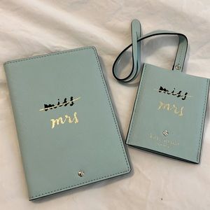 Kate Spade luggage tag and passport holder